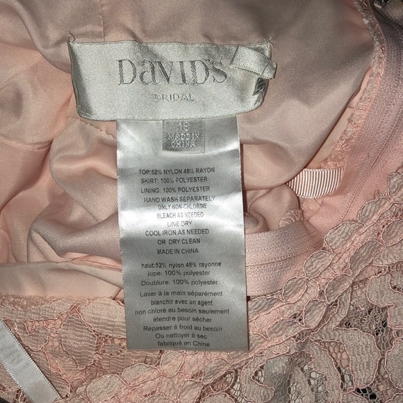 David’s Bridal Cap Sleeve Lace Bridesmaid Dress - Picture 4 of 8